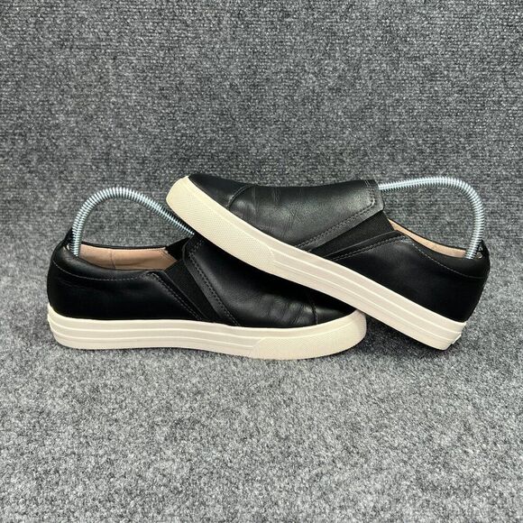 Taos Twin Gore Lux Slip On Sneakers Womens Size 7.5 Black Leather Comfort Loafer - Picture 8 of 13